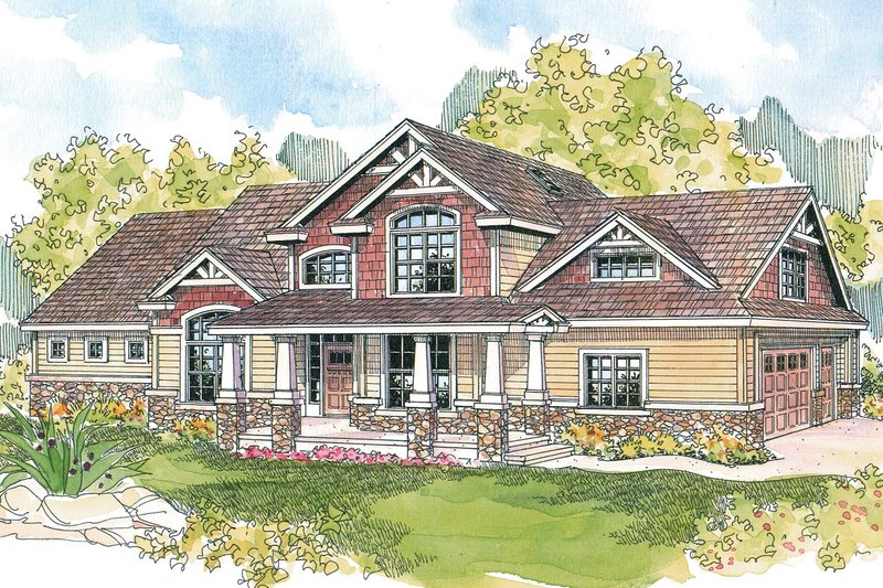 Home Plan - Exterior - Front Elevation 4 for Craftsman House Plan #124-582 - 4 bed, 3.5 bath