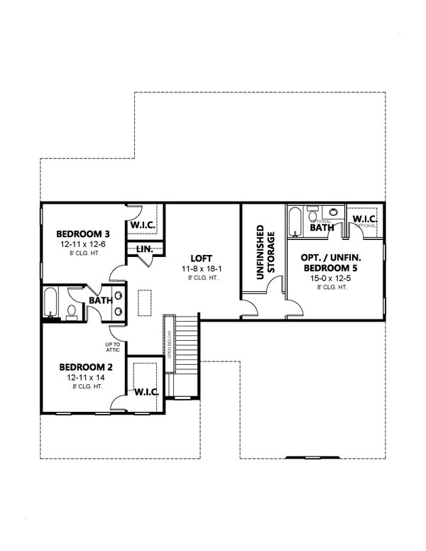 Farmhouse Floor Plan - Upper Floor Plan #1080-29