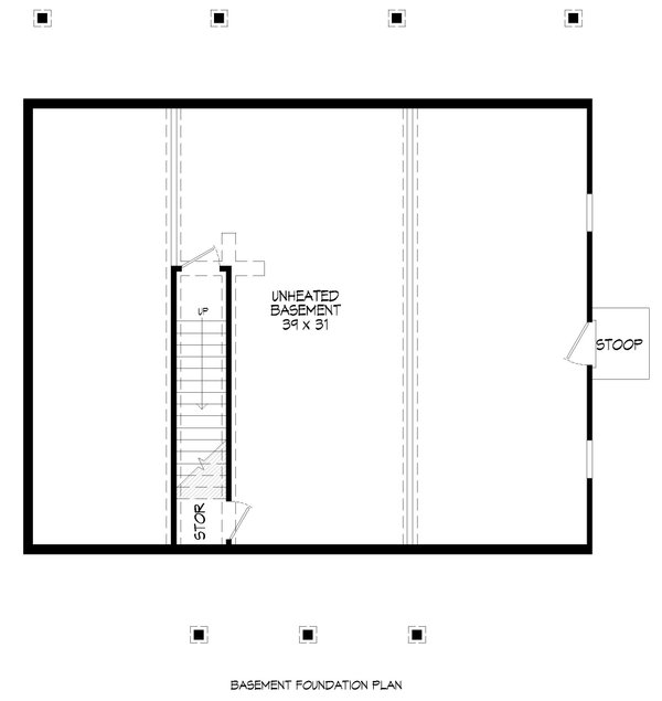 Southern Floor Plan - Lower Floor Plan #932-905