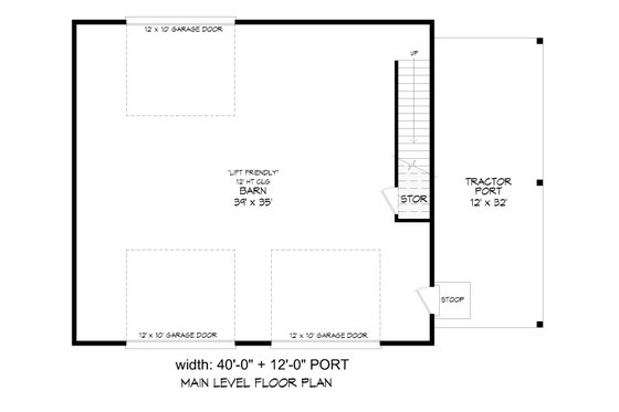 Floor Plan - Main Floor for Traditional House Plan #932-429, 0 bath