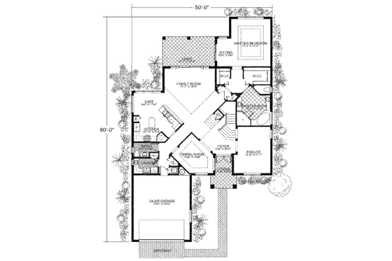 Floor Plan - Main Floor for Mediterranean House Plan #420-230 - 4 bed, 2.5 bath
