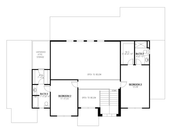 House Blueprint - Modern Floor Plan - Upper Floor Plan #437-133