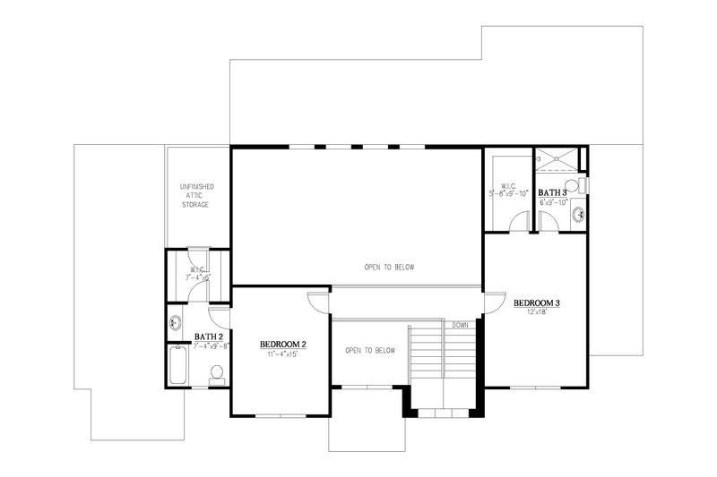 Home Plan - Floor Plan - Upper Floor for Modern House Plan #437-133 - 3 bed, 3.5 bath