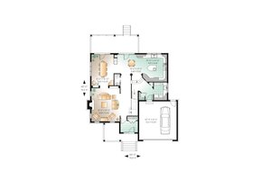 Floor Plan - Main Floor for European House Plan #23-657 - 4 bed, 3.5 bath