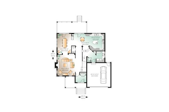 Floor Plan - Main Floor for European House Plan #23-657 - 4 bed, 3.5 bath