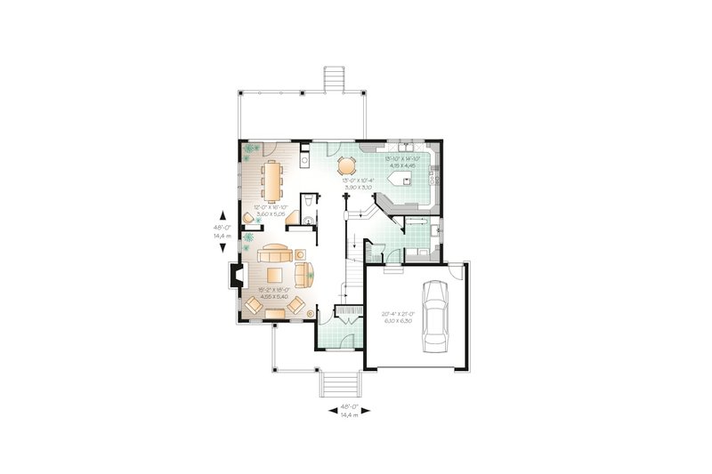 Home Plan - Floor Plan - Main Floor for European House Plan #23-657 - 4 bed, 3.5 bath