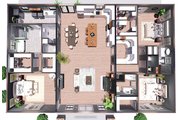Barndominium Style House Plan - 3 Beds 3.5 Baths 2992 Sq/Ft Plan #44-300 Floor 