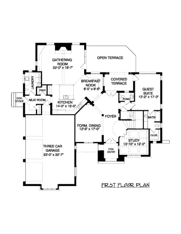 European Floor Plan - Main Floor Plan #413-853
