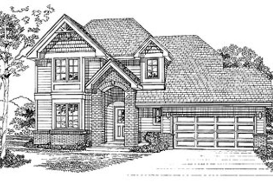 Exterior - Front Elevation for Traditional House Plan #47-351 - 4 bed, 2.5 bath