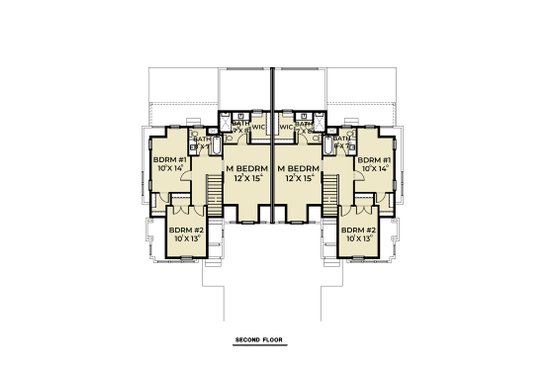 Floor Plan - Upper Floor for Farmhouse House Plan #1070-96 - 6 bed, 5 bath