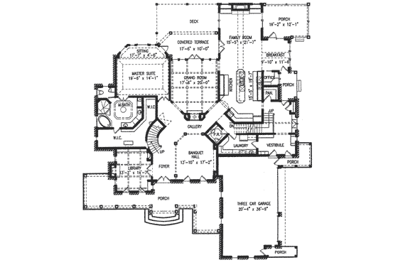 Floor Plan - Main Floor for Farmhouse House Plan #54-103 - 5 bed, 5.5 bath