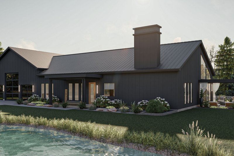 House Blueprint - Exterior - Front Elevation for Barndominium House Plan #455-612 - 3 bed, 2.5 bath