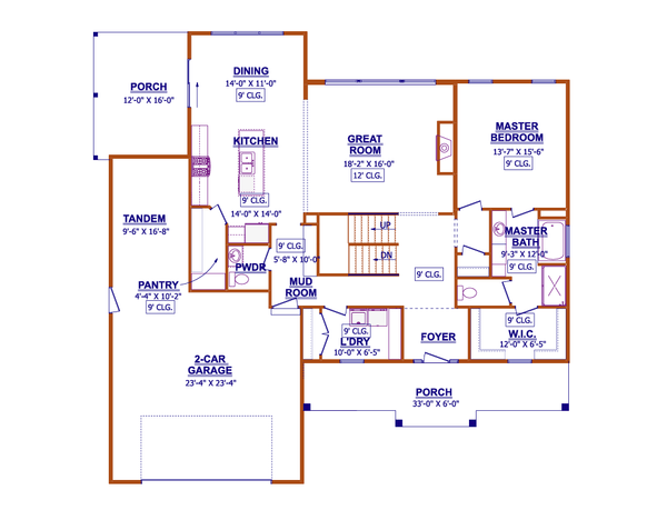 Craftsman Floor Plan - Main Floor Plan #1089-7