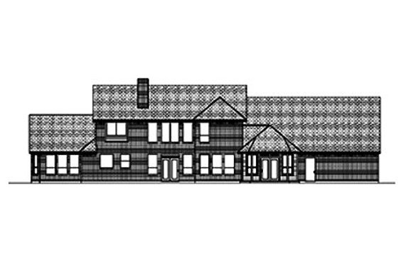 Exterior - Rear Elevation for Country House Plan #84-432 - 4 bed, 3.5 bath