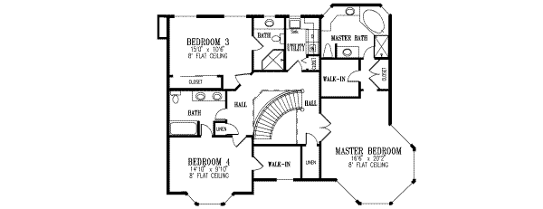 Victorian Floor Plan - Upper Floor Plan #1-719