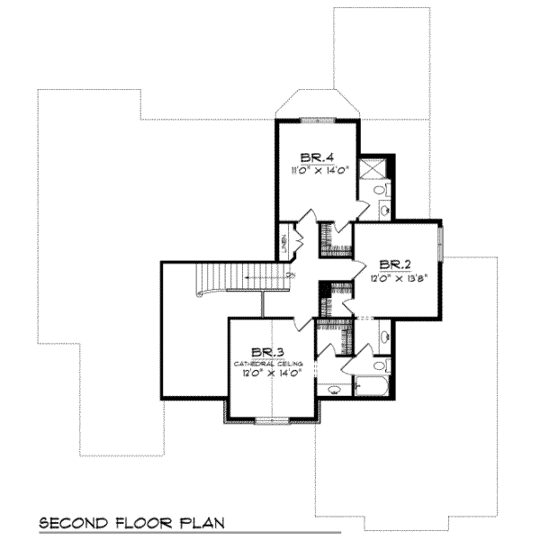 Dream House Plan - European Floor Plan - Upper Floor Plan #70-478