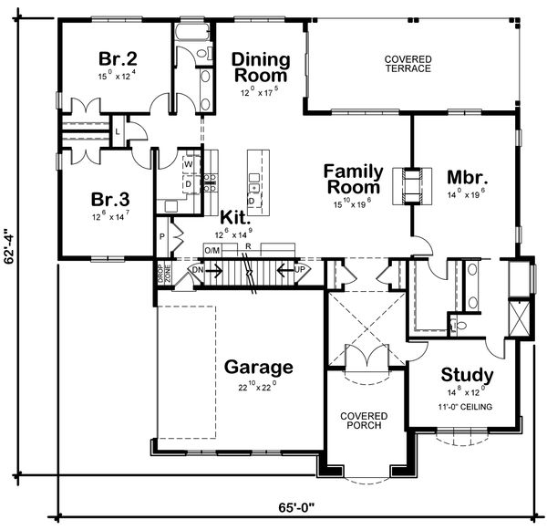 House Plan Design - European Floor Plan - Main Floor Plan #20-2283