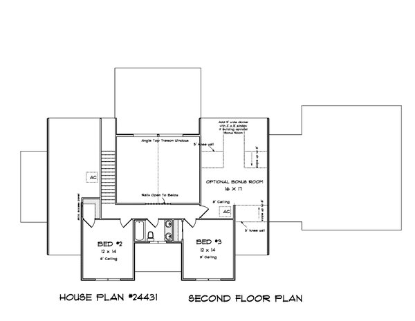 Farmhouse Floor Plan - Upper Floor Plan #513-2223