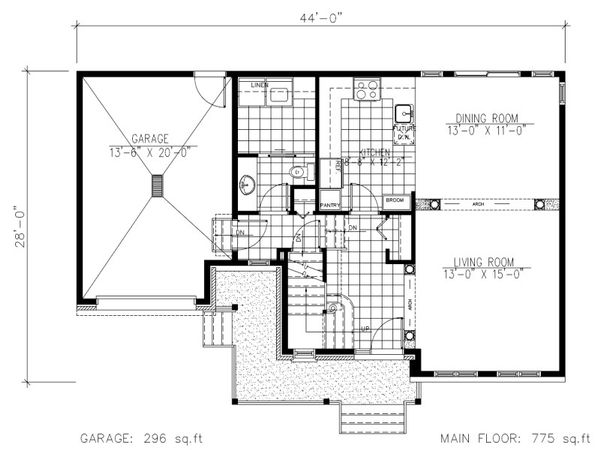 Country Floor Plan - Main Floor Plan #138-347