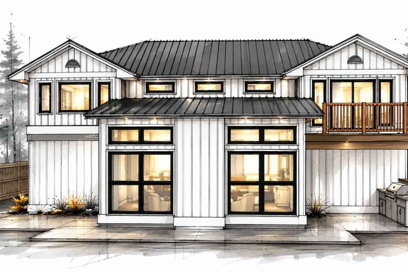 Home Plan - Exterior - Rear Elevation for Country House Plan #1101-71 - 3 bed, 2.5 bath