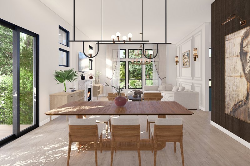 House Blueprint - Interior - Dining Room for Prairie House Plan #124-1424 - 4 bed, 3.5 bath