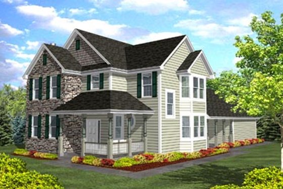 Exterior - Front Elevation for Traditional House Plan #50-117 - 3 bed, 2.5 bath