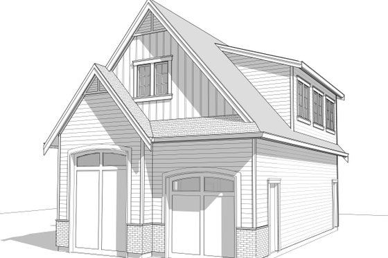 Exterior - Front Elevation 4 for Farmhouse House Plan #1114-46 - 2 bed, 1 bath