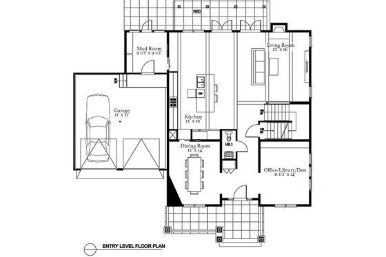 Floor Plan - Main Floor for Traditional House Plan #497-20 - 3 bed, 2.5 bath