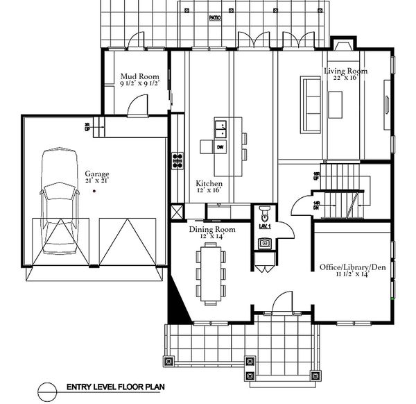 Architectural House Design - Traditional Floor Plan - Main Floor Plan #497-20