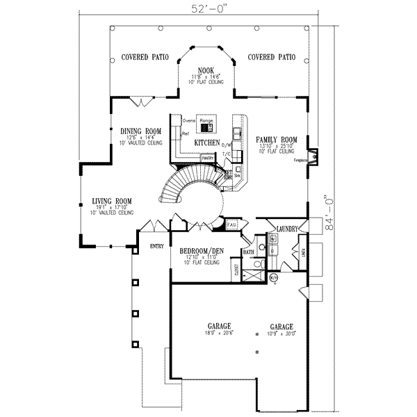 Adobe / Southwestern Floor Plan - Main Floor Plan #1-858