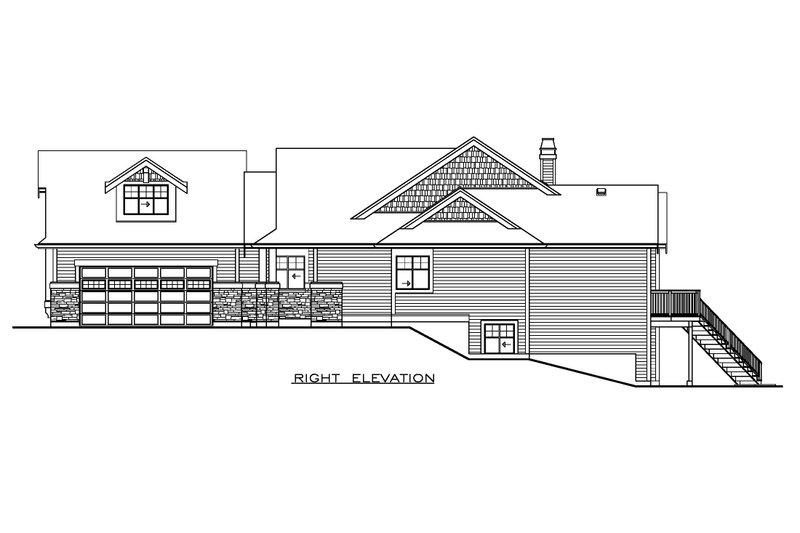 Architectural House Design - Exterior - Other Elevation 1 for Craftsman House Plan #1100-137 - 3 bed, 2 bath
