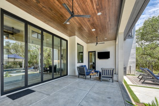 Exterior - Covered Porch for Modern House Plan #1110-39 - 5 bed, 4.5 bath