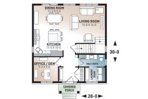 Floor Plan - Main Floor for Traditional House Plan #23-2703 - 4 bed, 1.5 bath