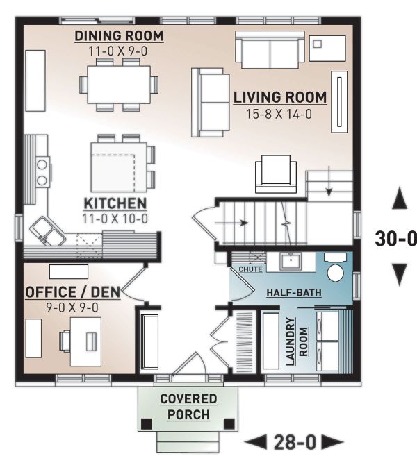 Home Plan - Traditional Floor Plan - Main Floor Plan #23-2703