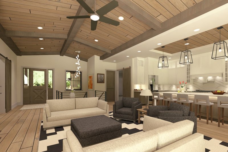 House Blueprint - Interior - Family Room for Farmhouse House Plan #1069-40 - 3 bed, 2.5 bath