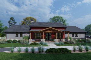 House Blueprint - Barndominium Exterior - Front Elevation Plan #120-274