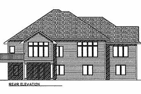 Exterior - Rear Elevation for Traditional House Plan #70-279 - 4 bed, 2.5 bath