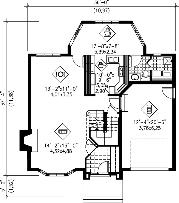 European Floor Plan - Main Floor Plan #25-299