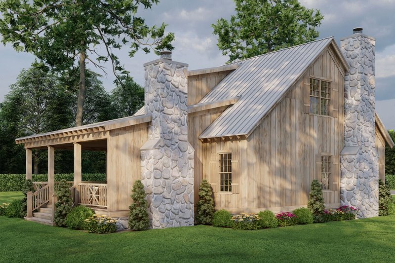 Home Plan - Exterior - Rear Elevation 1 for Cabin House Plan #923-389 - 3 bed, 2 bath