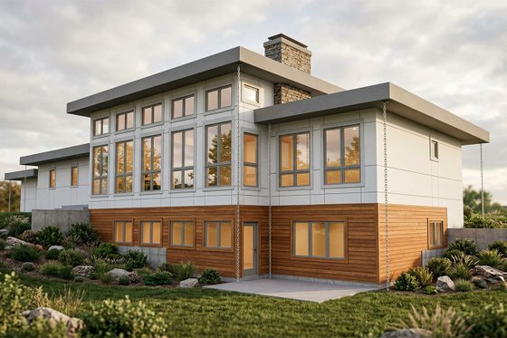 Exterior - Rear Elevation for Ranch House Plan #928-348 - 4 bed, 3 bath
