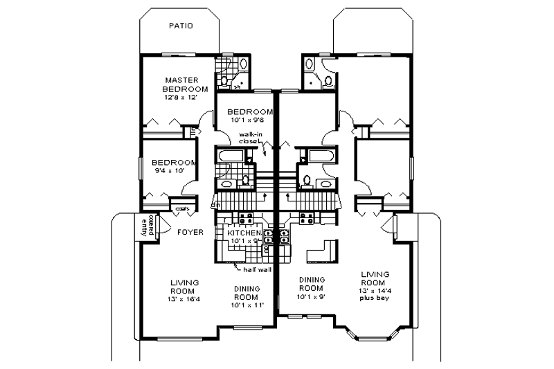 Home Plan - Floor Plan - Main Floor for Traditional House Plan #18-1031 - 6 bed, 4 bath
