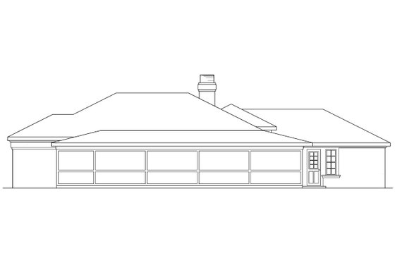 Exterior - Rear Elevation for Mediterranean House Plan #124-224 - 3 bed, 2 bath