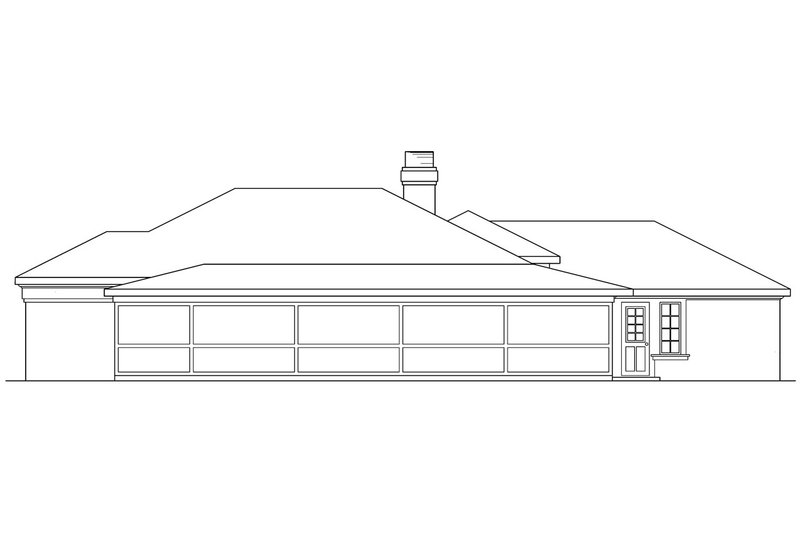 Home Plan - Exterior - Rear Elevation for Mediterranean House Plan #124-224 - 3 bed, 2 bath