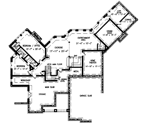 Traditional Floor Plan - Lower Floor Plan #54-149