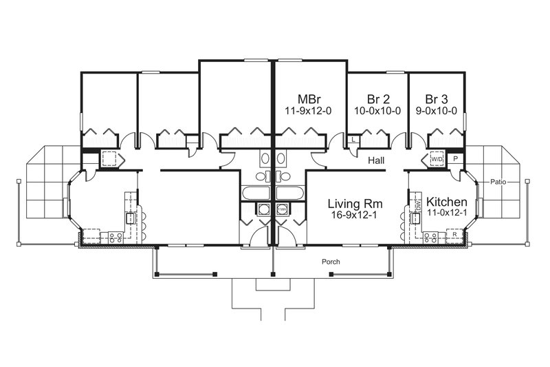 Architectural House Design - Floor Plan - Main Floor for Country House Plan #57-682 - 6 bed, 2 bath