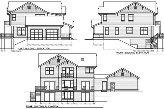 Exterior - Rear Elevation for Craftsman House Plan #100-504 - 5 bed, 3 bath