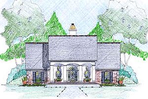 Southern Exterior - Front Elevation Plan #36-491