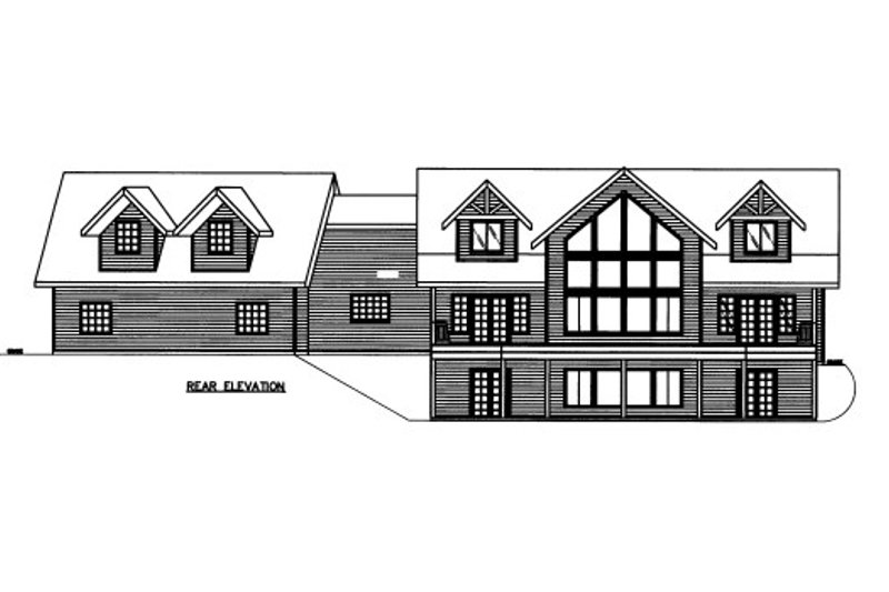 House Design - Exterior - Rear Elevation for Cabin House Plan #117-756 - 3 bed, 2 bath