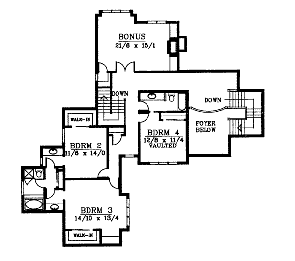 House Plan Design - Traditional Floor Plan - Upper Floor Plan #97-211