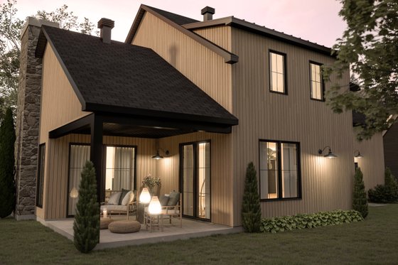 Exterior - Rear Elevation for Country House Plan #23-2805 - 4 bed, 2.5 bath